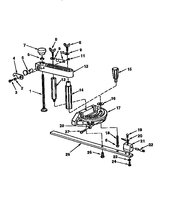 Craftsman 113299510 miter gauge assembly diagram