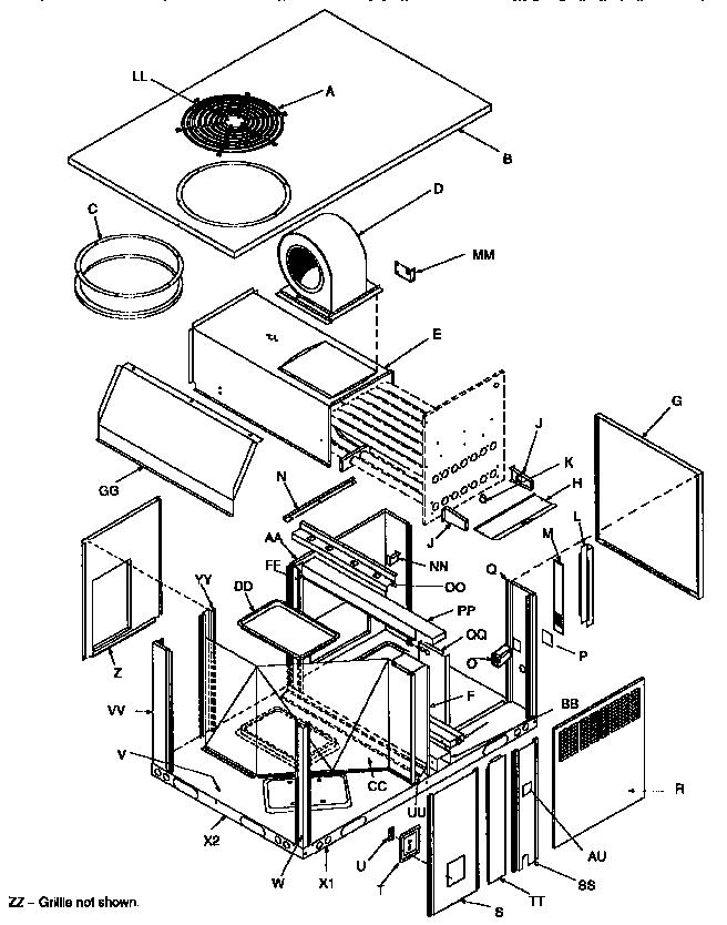ICP PGB060G1LB non-functional replacement parts diagram