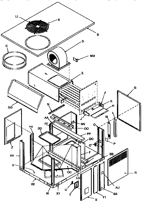 ICP PGMF60F115B non-functional replacement parts diagram