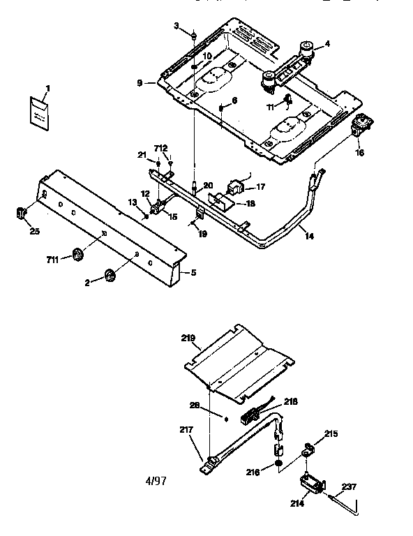GE JGBC17PEW2AD gas & burner parts diagram