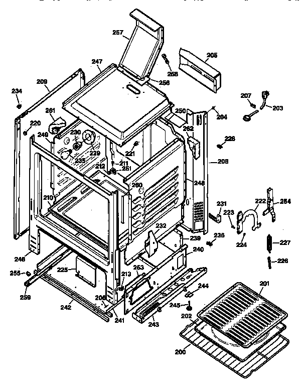 GE JGBC17PEW2AD body parts diagram