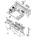GE JCS57V3WH control panel, cooktop & doors diagram