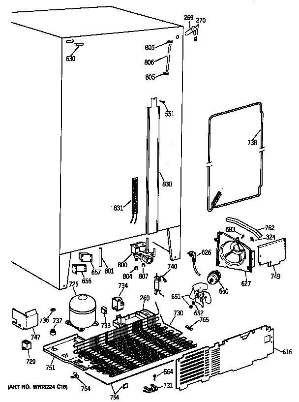 GE TFK25PRYDAA unit parts diagram