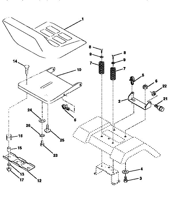 Craftsman 917258031 seat assembly diagram