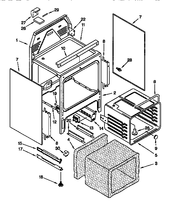 KitchenAid KERC507EAL2 oven chassis diagram