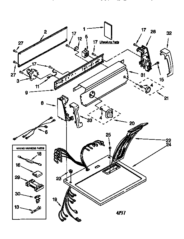 Kenmore 11066702692 top and console diagram