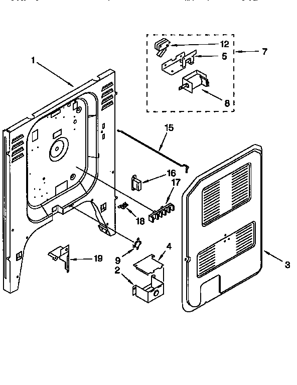 KitchenAid KERC600EWH2 rear chassis diagram
