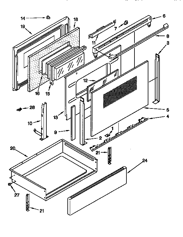 KitchenAid KERC500EAL2 door and drawer diagram