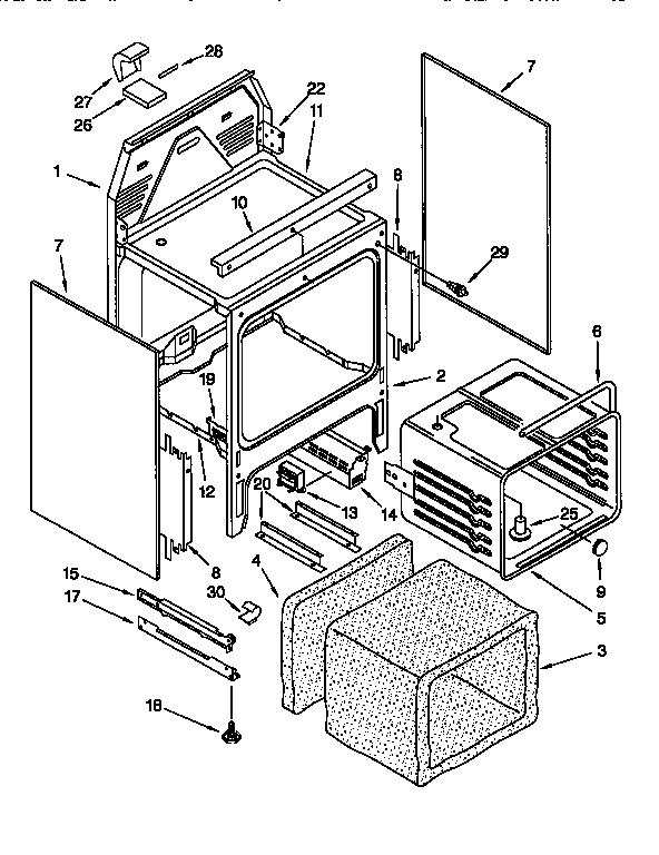 KitchenAid KERC500EAL2 oven chassis diagram