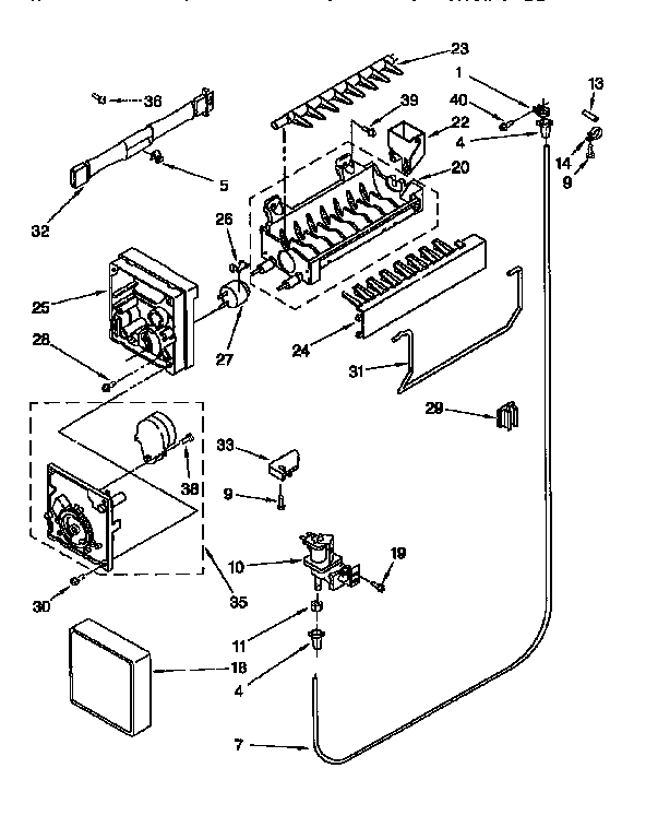 KitchenAid KTRS21MFWH00 icemaker diagram