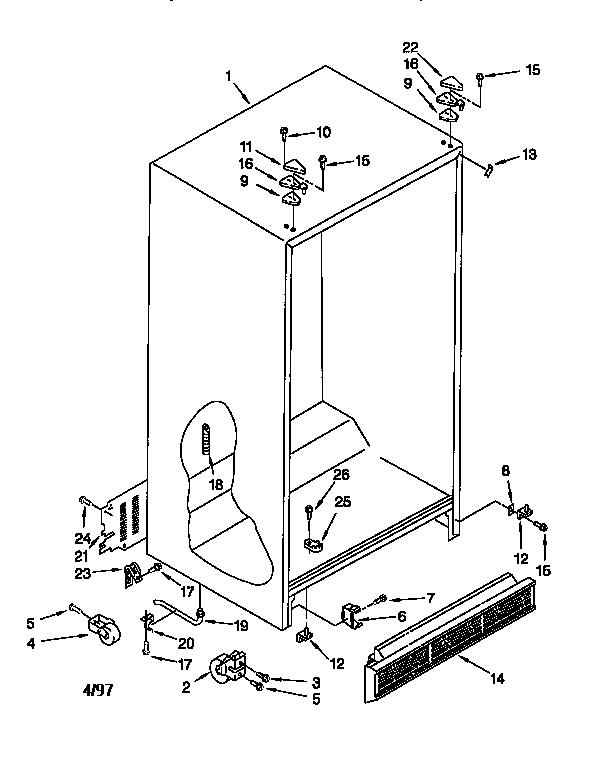 KitchenAid KSRB22QFBL00 cabinet diagram