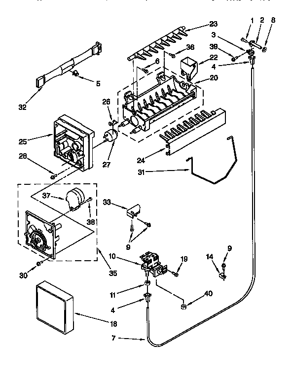KitchenAid KSRB22QFBL00 icemaker diagram