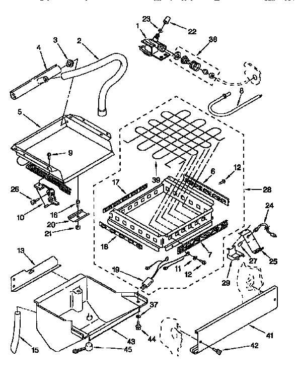 KitchenAid KUIS185EAL1 evaporator, ice cutter grid diagram