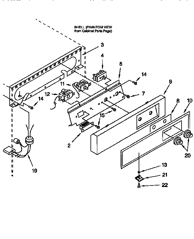KitchenAid KUIS185EAL1 escutcheon and control diagram