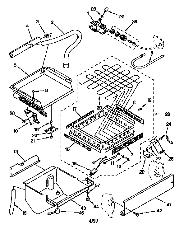 KitchenAid KUIS185EBL1 evaporator, ice cutter grid diagram