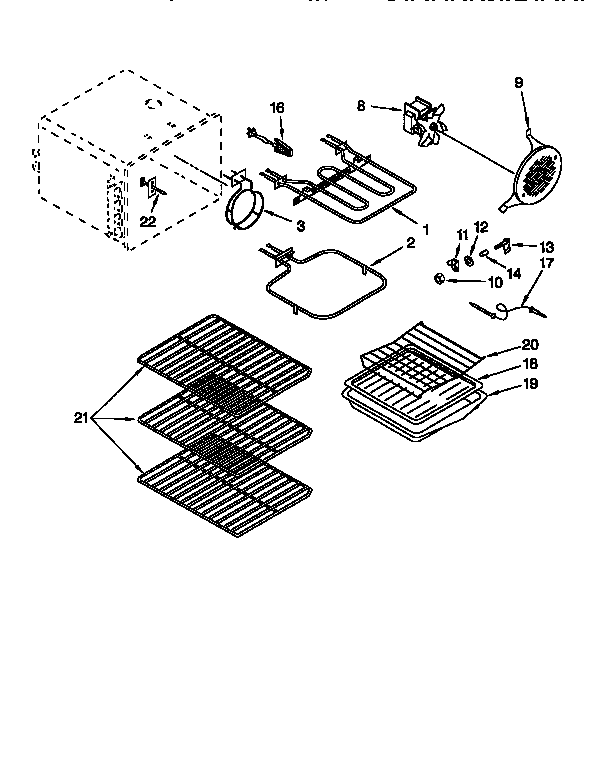 KitchenAid KERC607EWH2 oven diagram