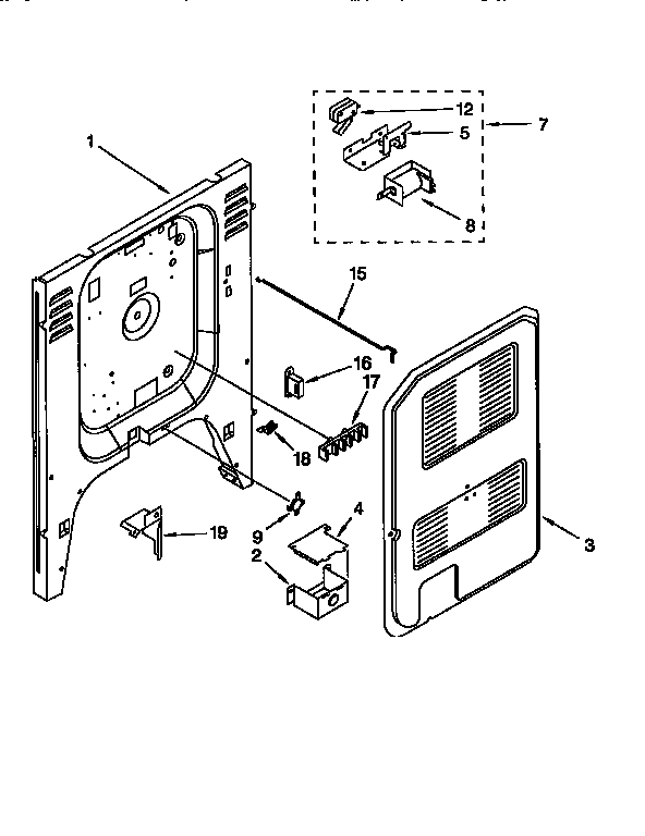 KitchenAid KERC607EWH2 rear chassis diagram