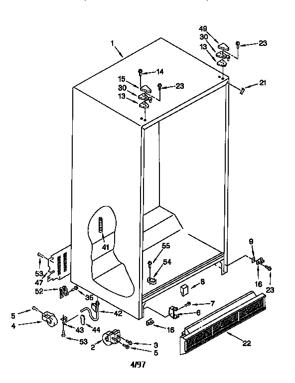 KitchenAid KSUP25QDAL05 cabinet diagram