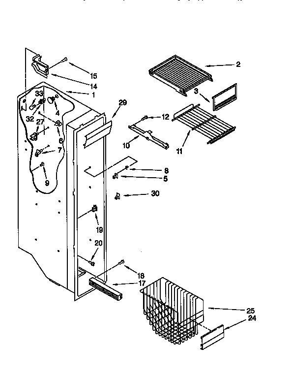 KitchenAid KSUP25QDAL05 freezer liner diagram