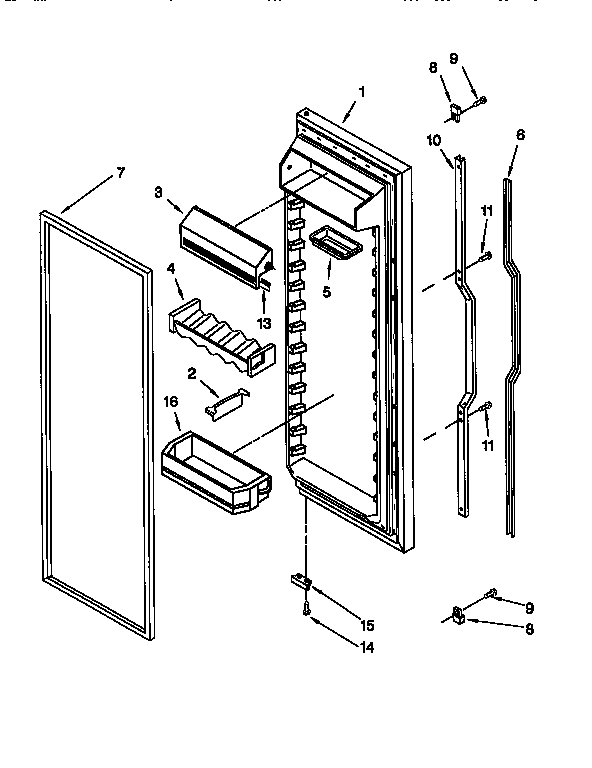 KitchenAid KSUP25QDAL05 refrigerator door diagram