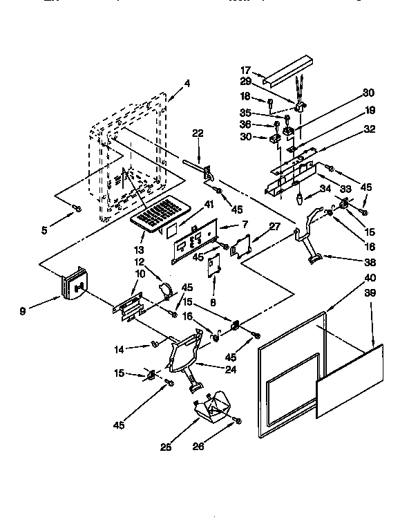 KitchenAid KSUP25QDAL05 dispenser front diagram