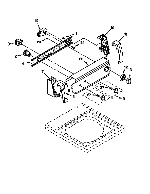 Kenmore 11027812692 control panel diagram