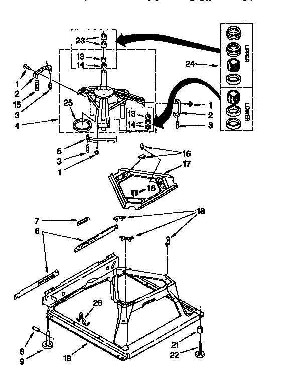 Kenmore 11026722692 machine base diagram
