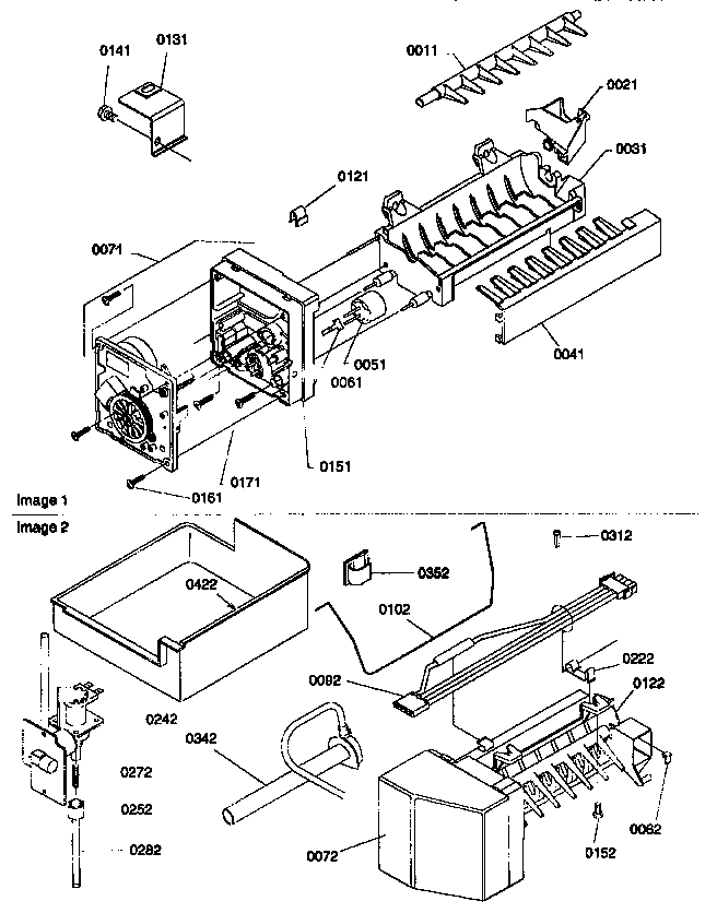 Amana 77277-P1311201WL ice maker assembly diagram