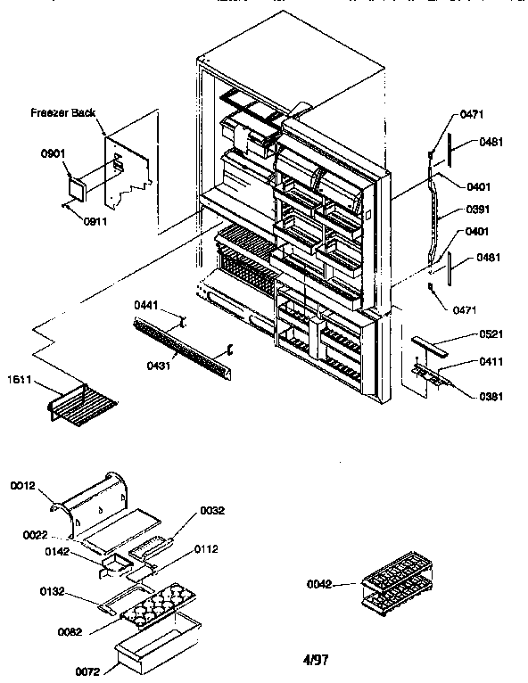 Amana 67275-P1311001WE door handles and accessories diagram