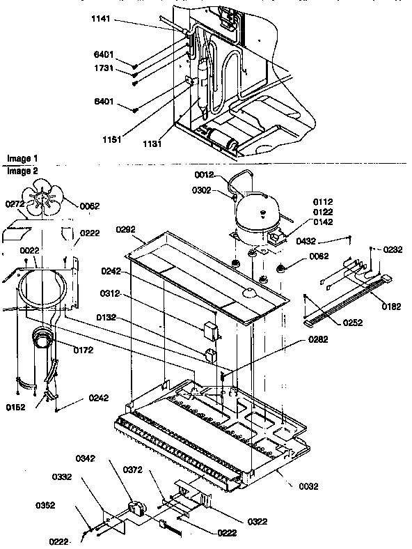 Amana 67275-P1311001WE machine compartment assembly diagram