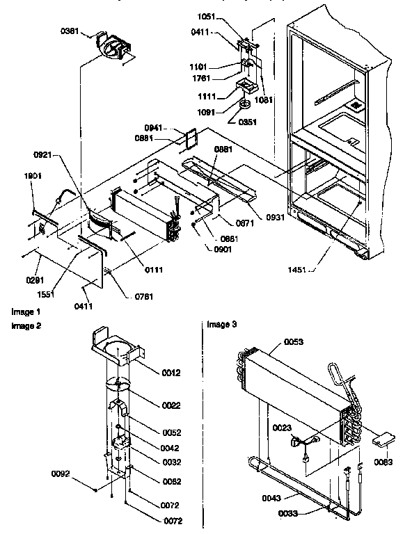 Amana 67272-P1311001WW evaporator and freezer control diagram