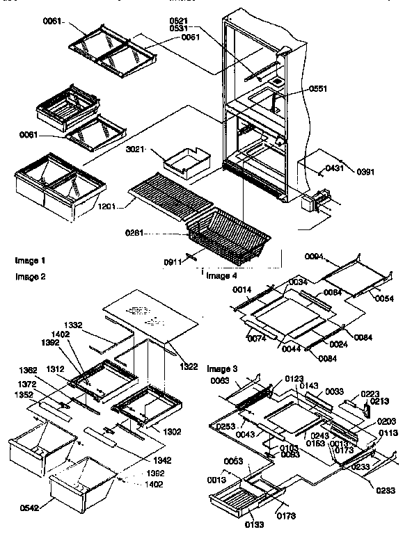 Amana 67272-P1311001WW shelving assemblies diagram