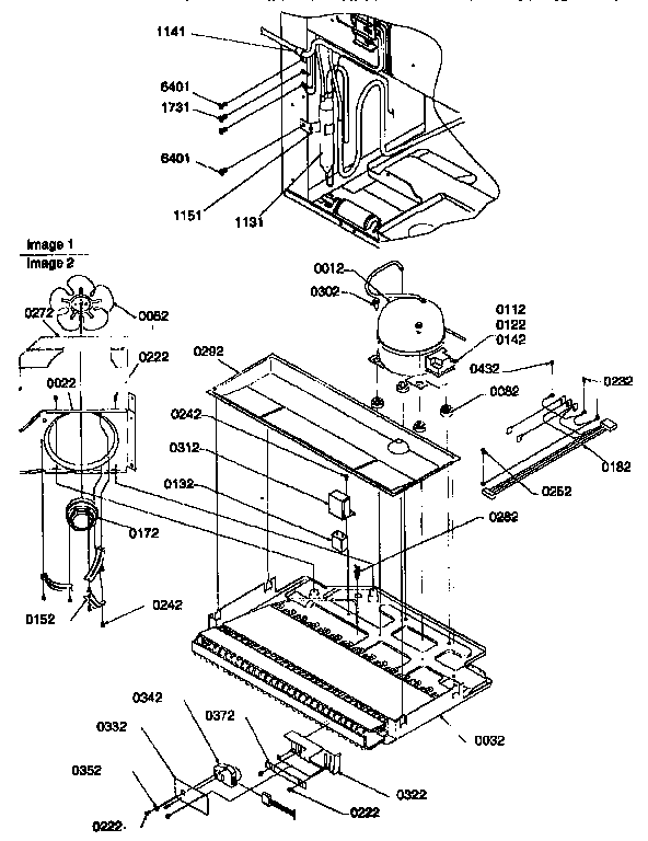 Amana 67272-P1311001WW machine compartment diagram