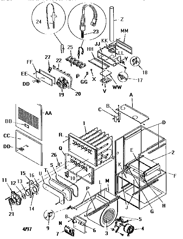 ICP GUK050N12A1 replacement parts diagram