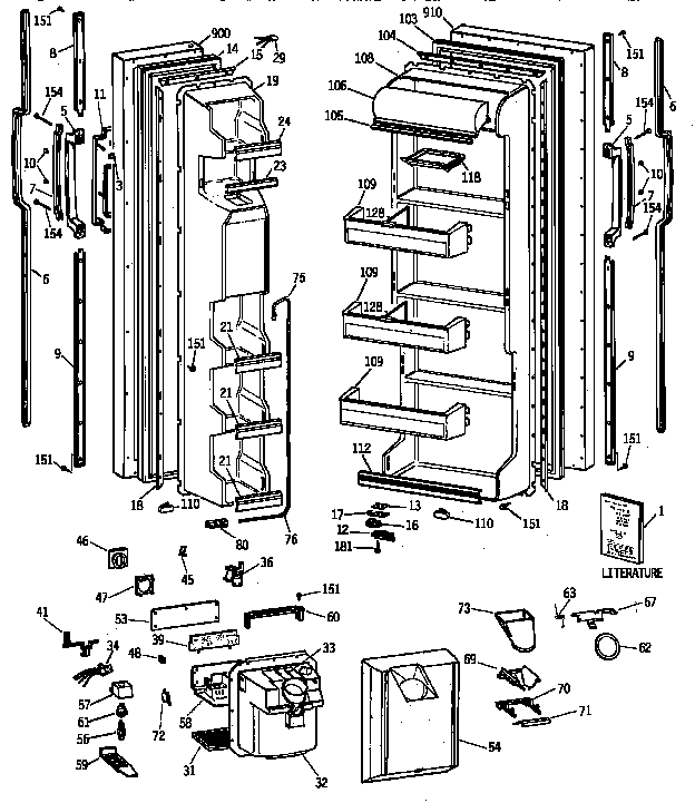 GE TFZ20JRYDWW doors diagram