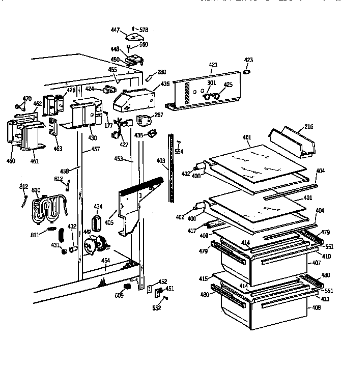 GE TFZ20JRYDWW fresh food section diagram