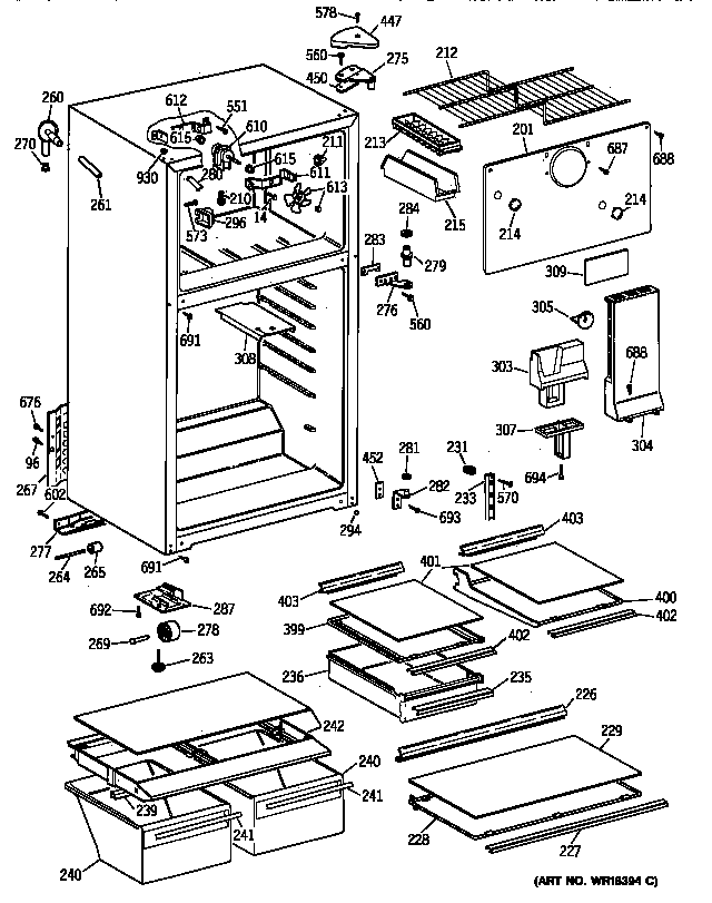 GE TBJ14JAXLRAD cabinet diagram