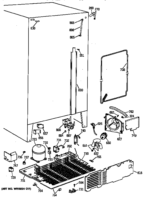 GE TFT25JWYDAA unit parts diagram