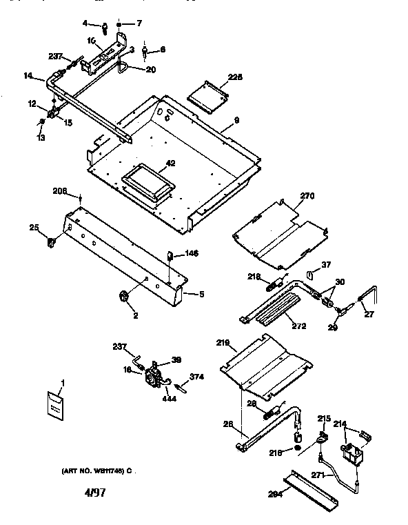 GE JGBP30AEW1AA gas burner parts diagram