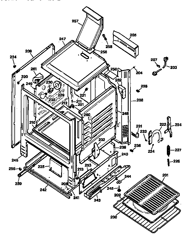 GE JGBS20WEW2WW body parts diagram