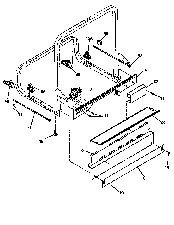 Frigidaire FDB837GFS0 frame diagram