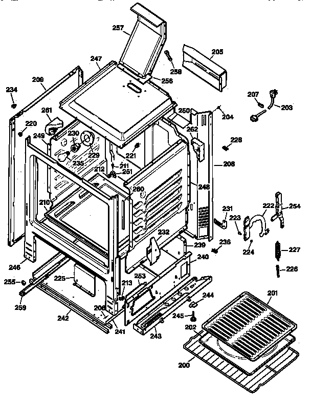 GE JGBC20WEW1WW body parts diagram