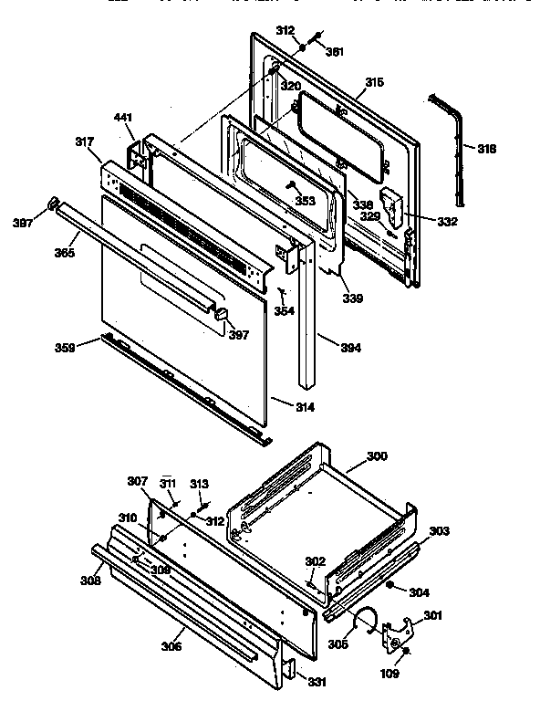 GE JGBC20WEW1WW door & drawer parts diagram