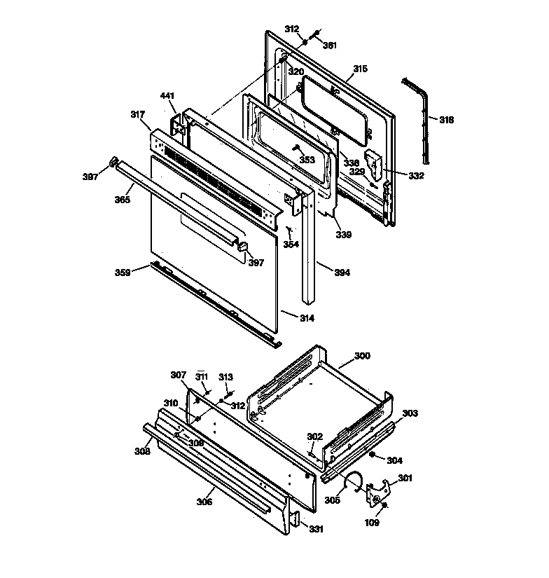 GE JGBS20BEW1AD door & drawer parts diagram