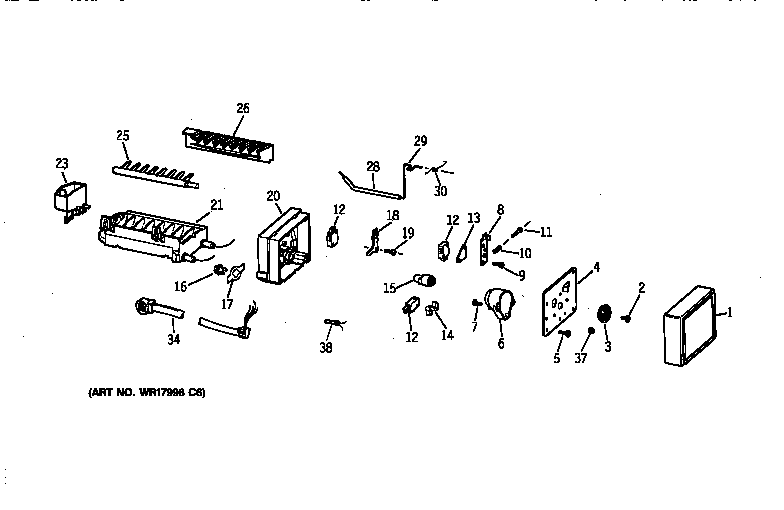 GE TFX22JWYDAA icemaker wr30x0318 diagram