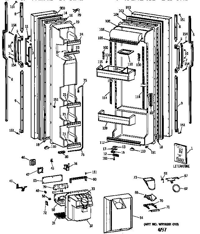 GE TFX22JWYDWW doors diagram