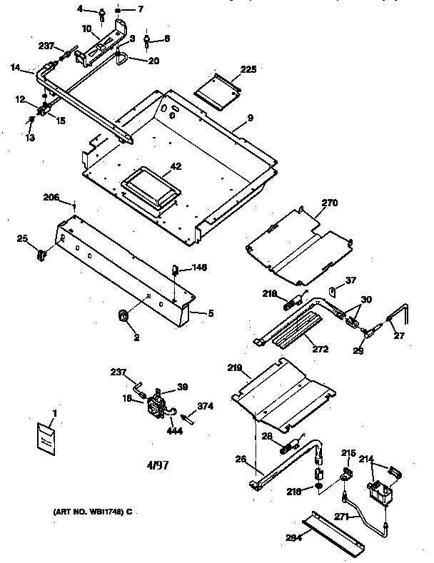 GE JGBP61WEW2WW gas burner parts diagram