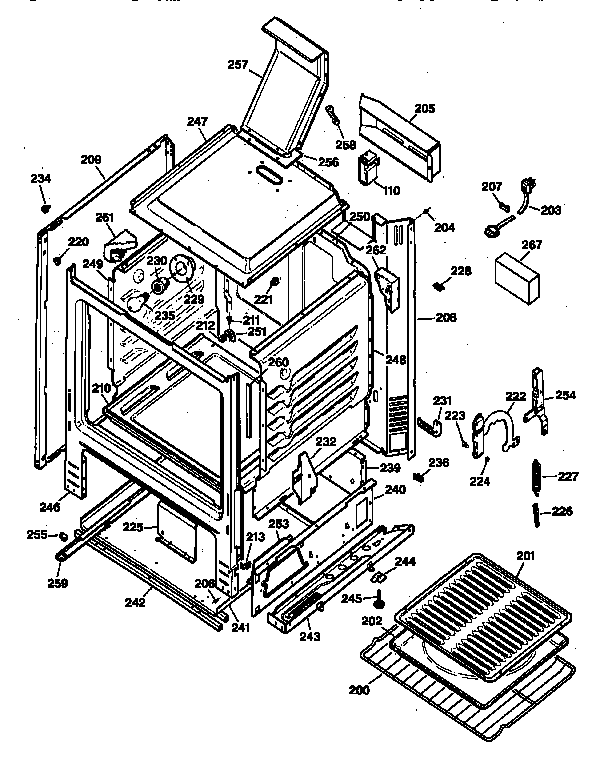GE JGSS05BEW1BB body parts diagram