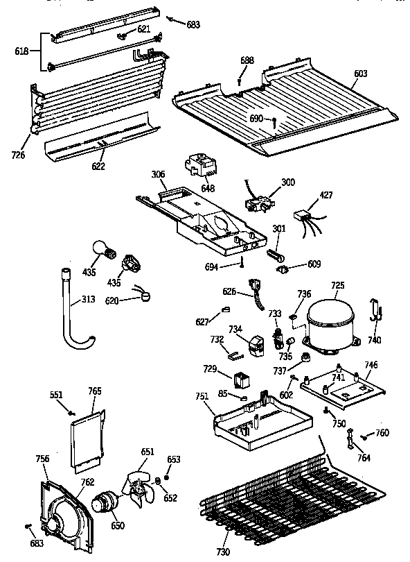 GE TBT14DAXPRWH unit parts diagram