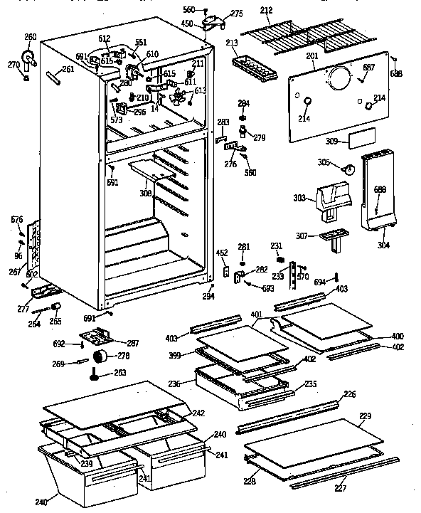 GE TBT16JAXPRWH cabinet diagram